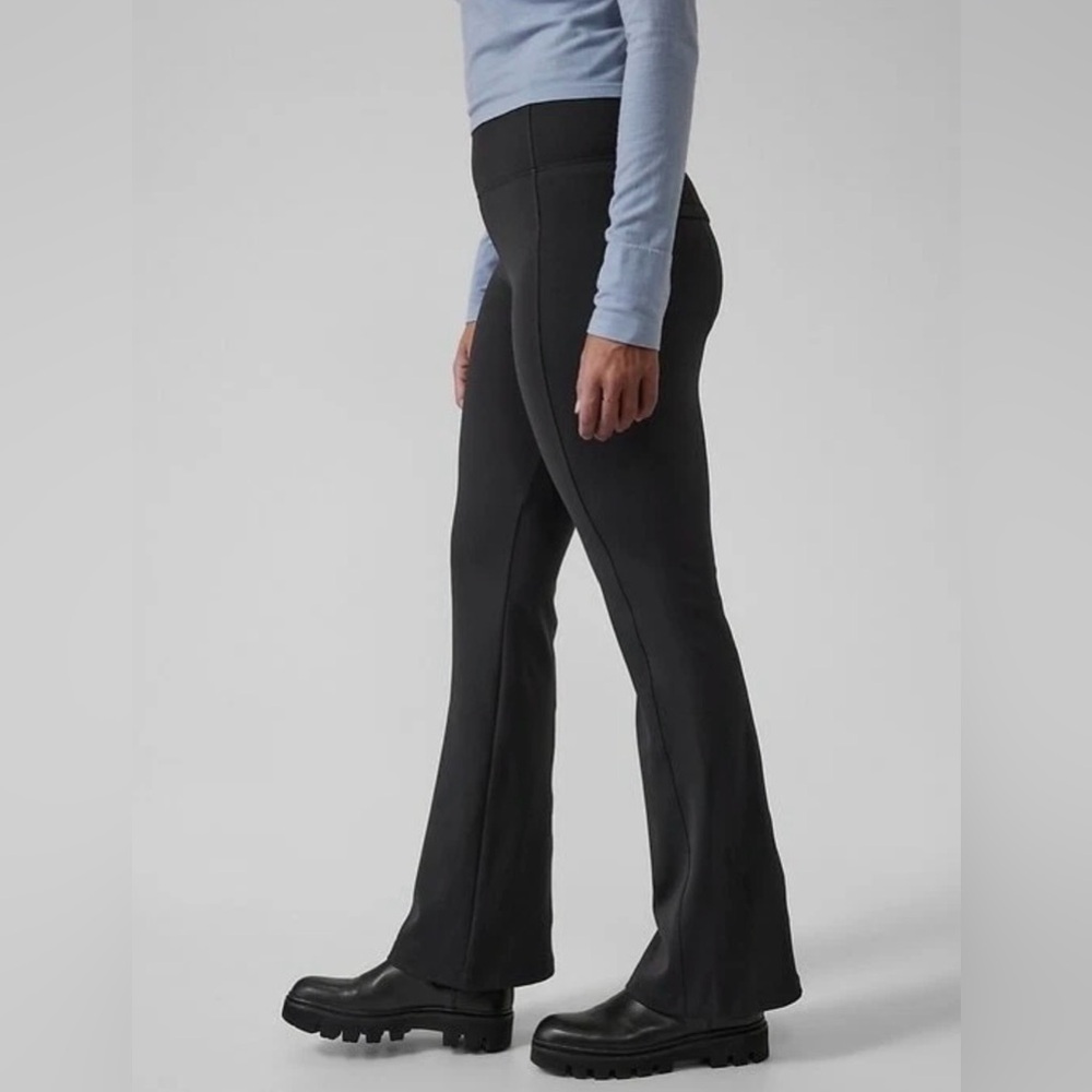 Athleta Delancey Flare Pants Black High Rise Work Travel Workout Trousers, L - Picture 5 of 16